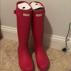 Pink hunter boots